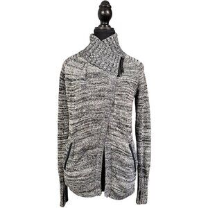 Ivivva Lululemon Gray Cotton Knit Sweater with Shawl Collar Size 12